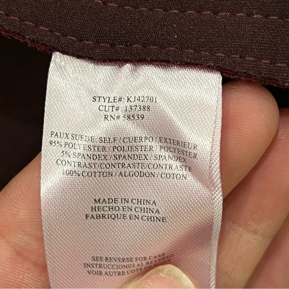 Kut From The Kloth Merlot Burgundy Faux Suede Moto Jacket - XS - Picture 11 of 11